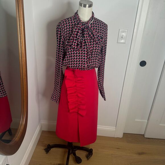 Equipment graphic houndstooth print blouse - Picture 3 of 9